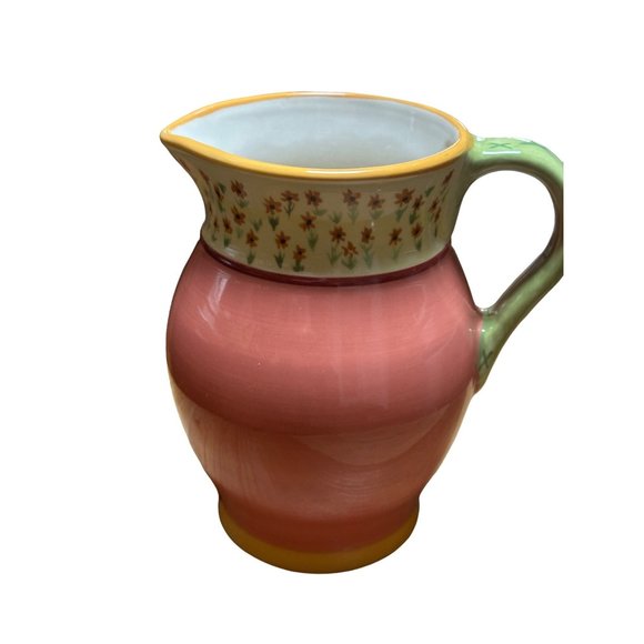 Pfaltzgraff Pistoulet Pitcher by Jana Koipen Rust/Gold/Green with Solid with Tin - Picture 2 of 5